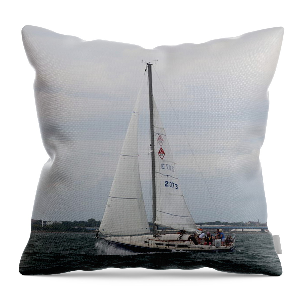  Throw Pillow featuring the photograph The race #119 by Jean Wolfrum
