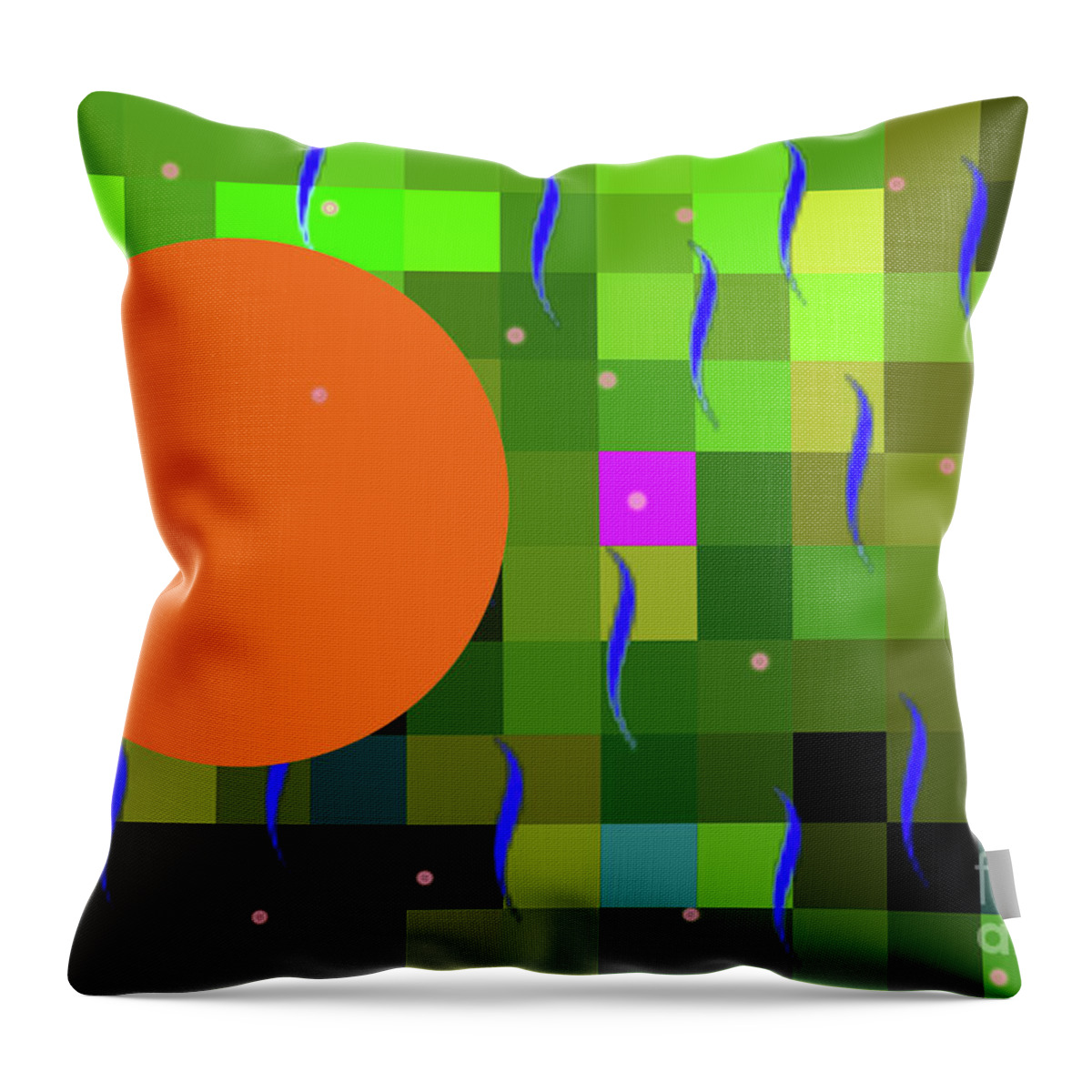 Walter Paul Bebirian: The Bebirian Art Collection Throw Pillow featuring the digital art 12-22-2011abcdefghijklmnopqrtu by Walter Paul Bebirian