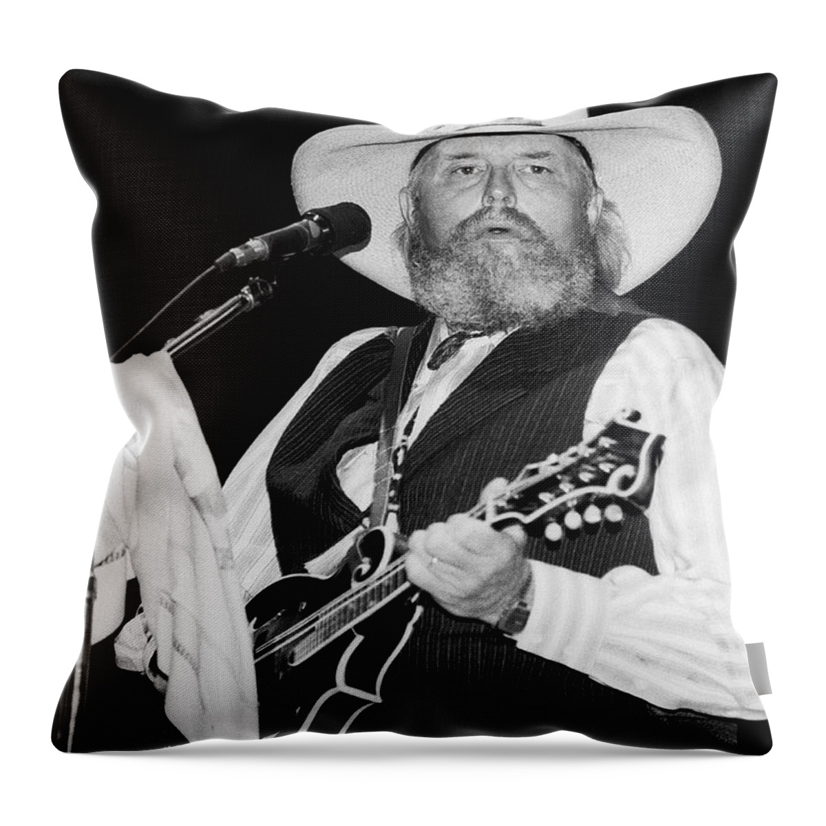 Singer Throw Pillow featuring the photograph Charlie Daniels #12 by Concert Photos