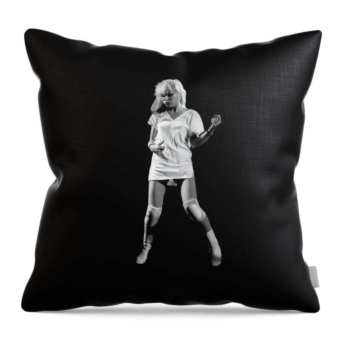Music Throw Pillow featuring the digital art Debbie Harry #12 by Jada Cobb