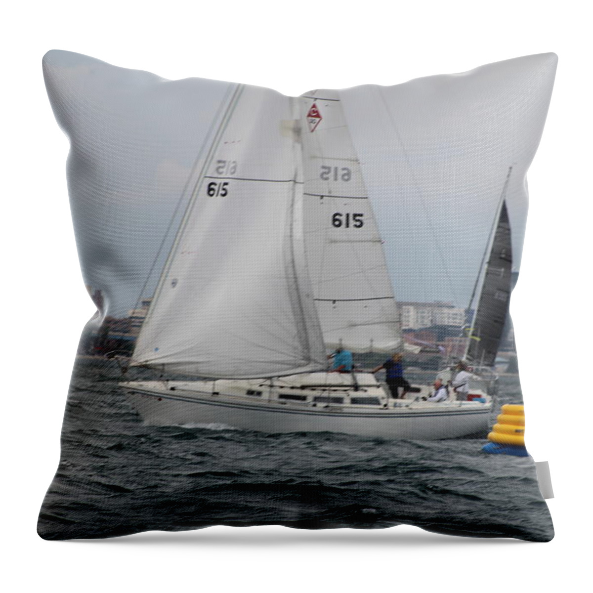  Throw Pillow featuring the photograph The race #120 by Jean Wolfrum