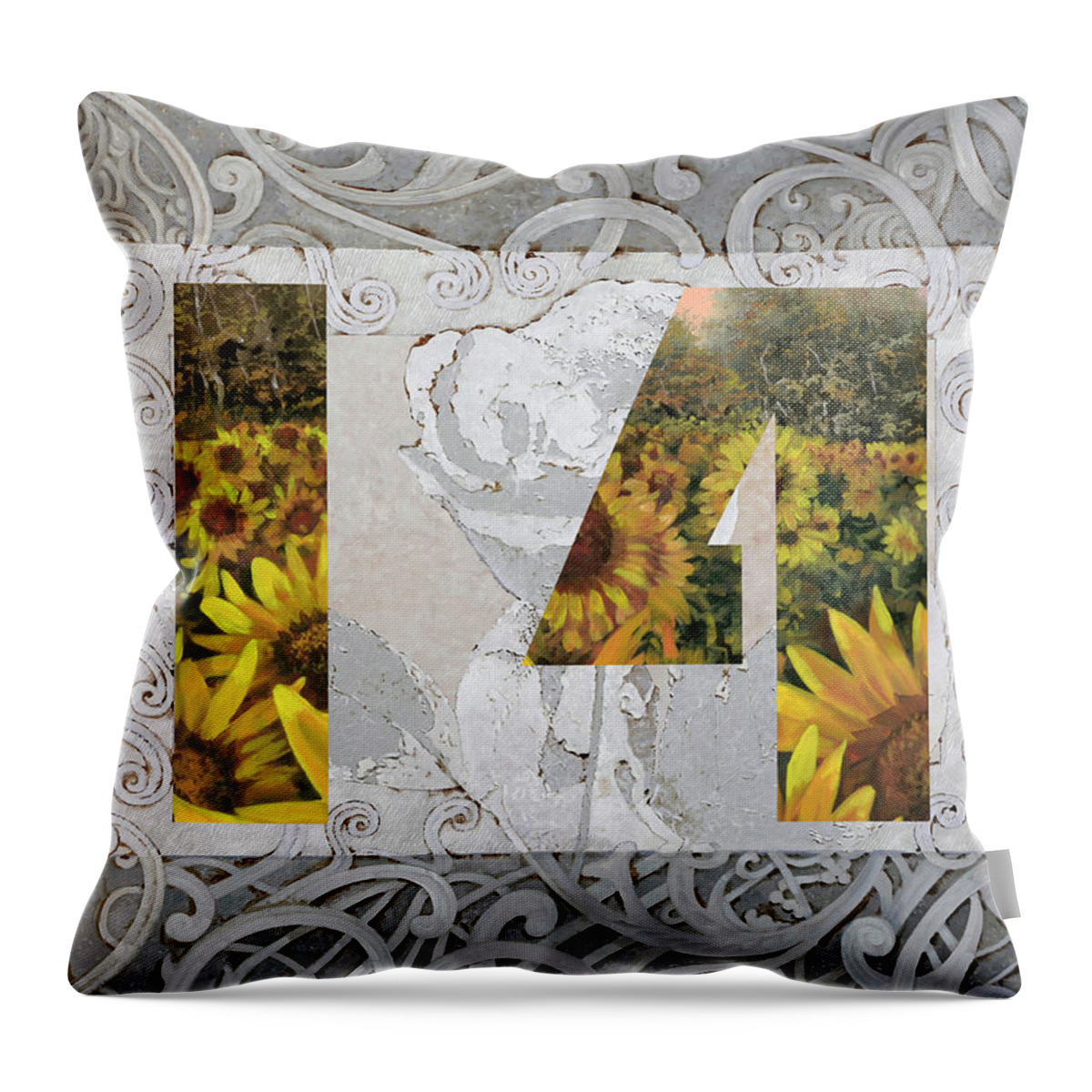 14 Throw Pillow featuring the painting 14 by Guido Borelli