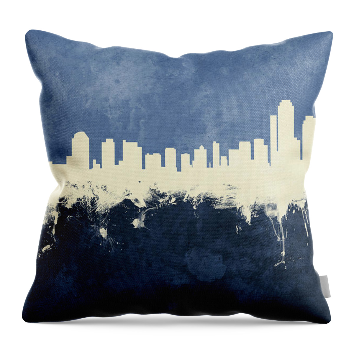 Wilmington Throw Pillow featuring the digital art Wilmington Delaware Skyline #14 by Michael Tompsett