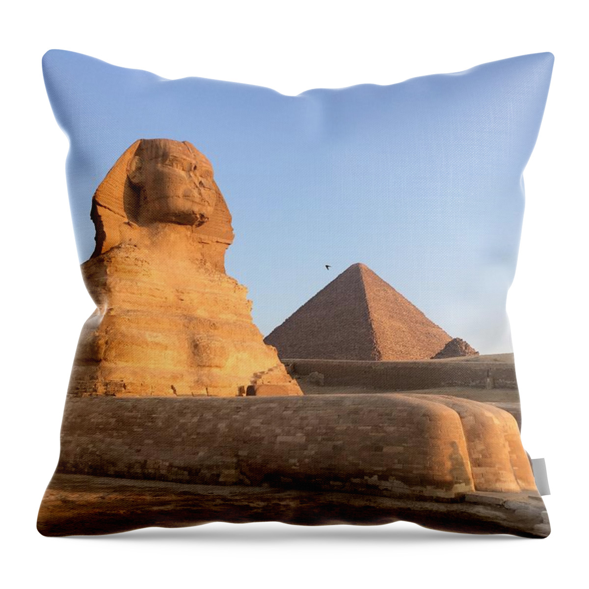 Giza Throw Pillow featuring the photograph Great Sphinx #15 by Trevor Grassi