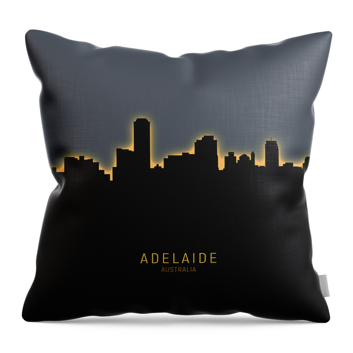 Adelaide Throw Pillow featuring the digital art Adelaide Australia Skyline #16 by Michael Tompsett