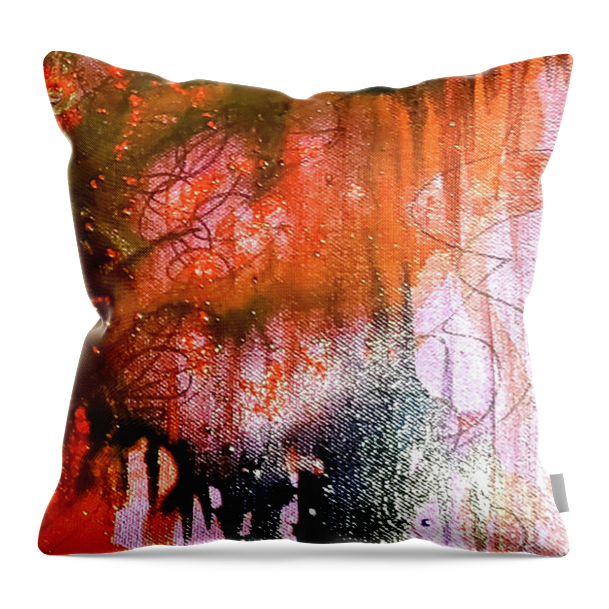  Throw Pillow featuring the painting Untitled #16 by Karen Lillard