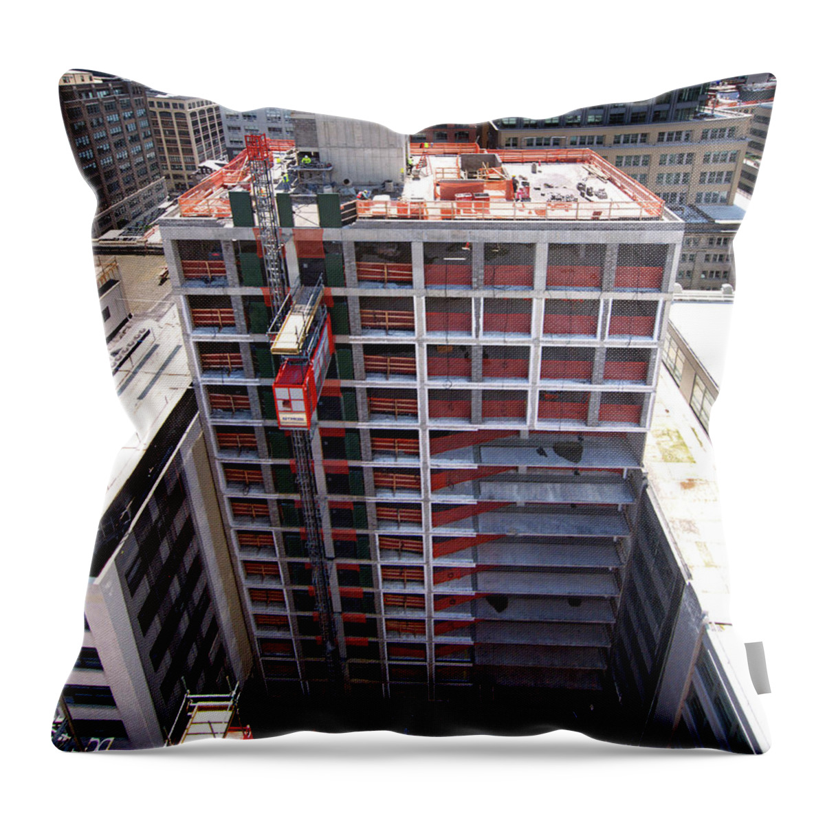 Hudson Square Throw Pillow featuring the photograph 16may19 5862 by Steve Sahm