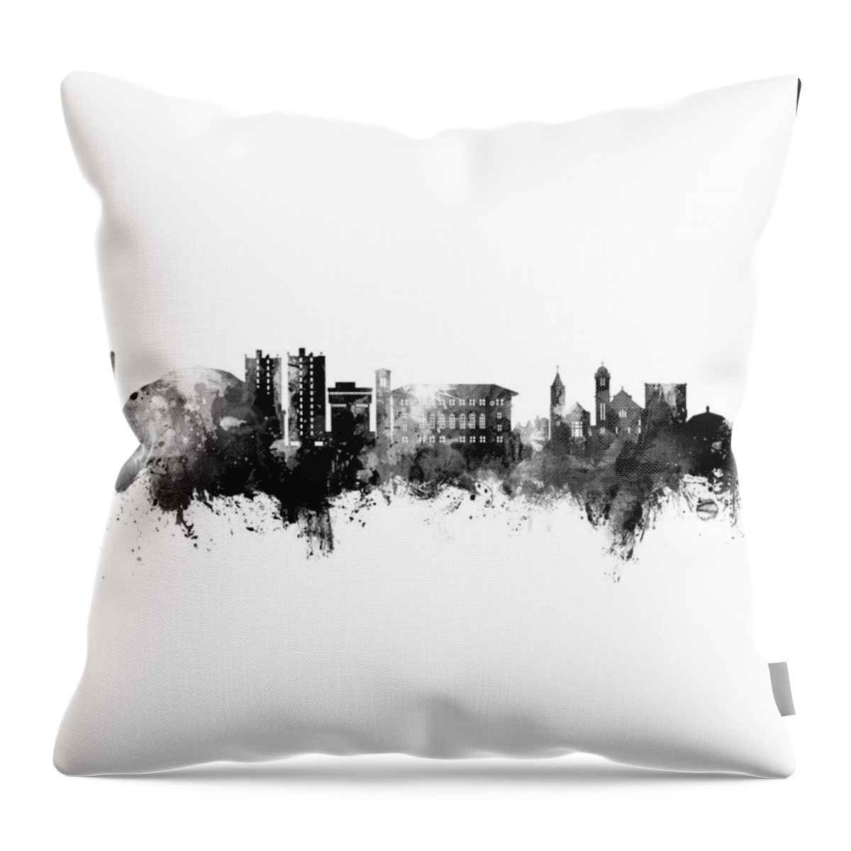 Cedar Falls Throw Pillow featuring the digital art Cedar Falls Iowa Skyline #17 by Michael Tompsett
