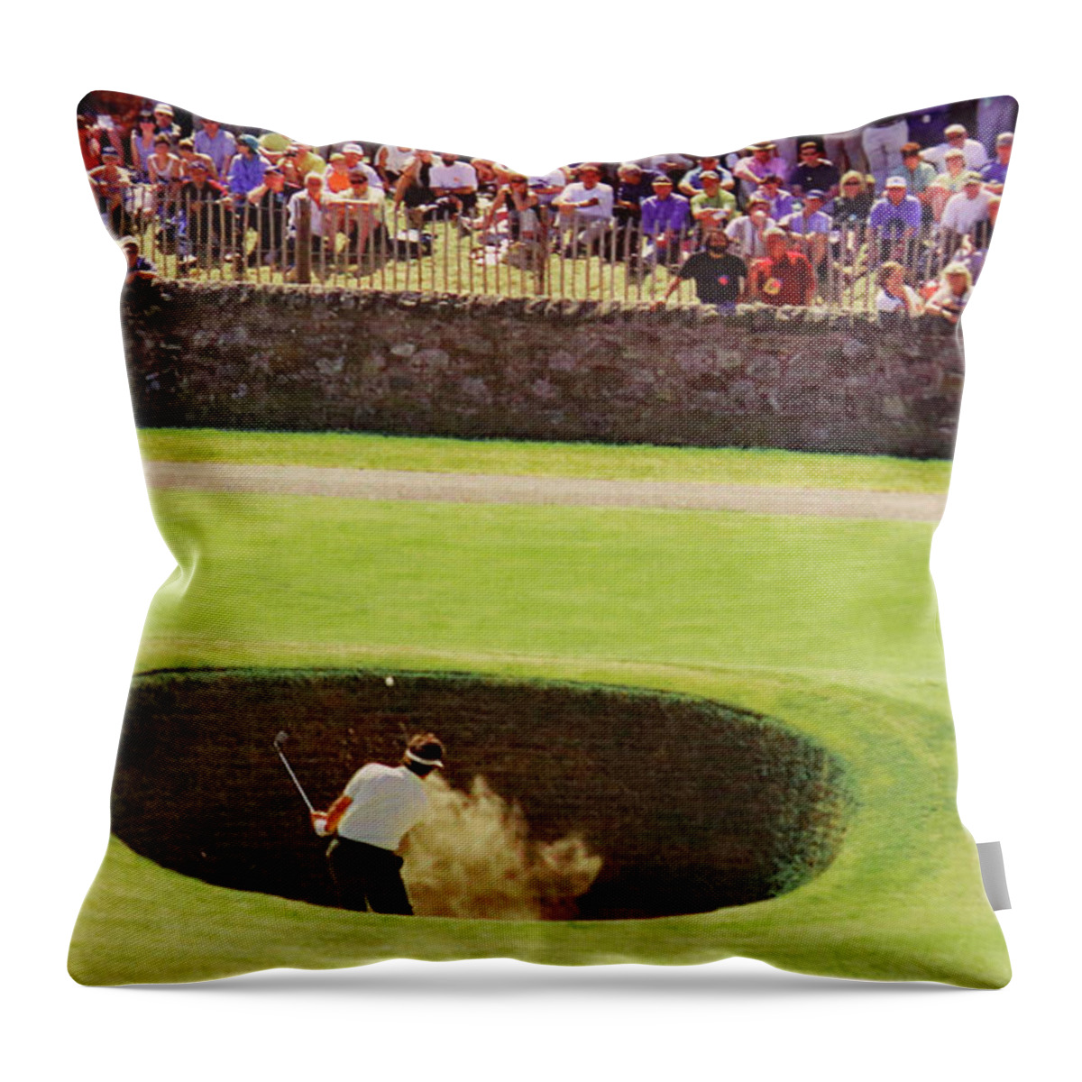 St Andrews Throw Pillow featuring the photograph #17 The Road Hole St Andrews #17 by Imagery-at- Work