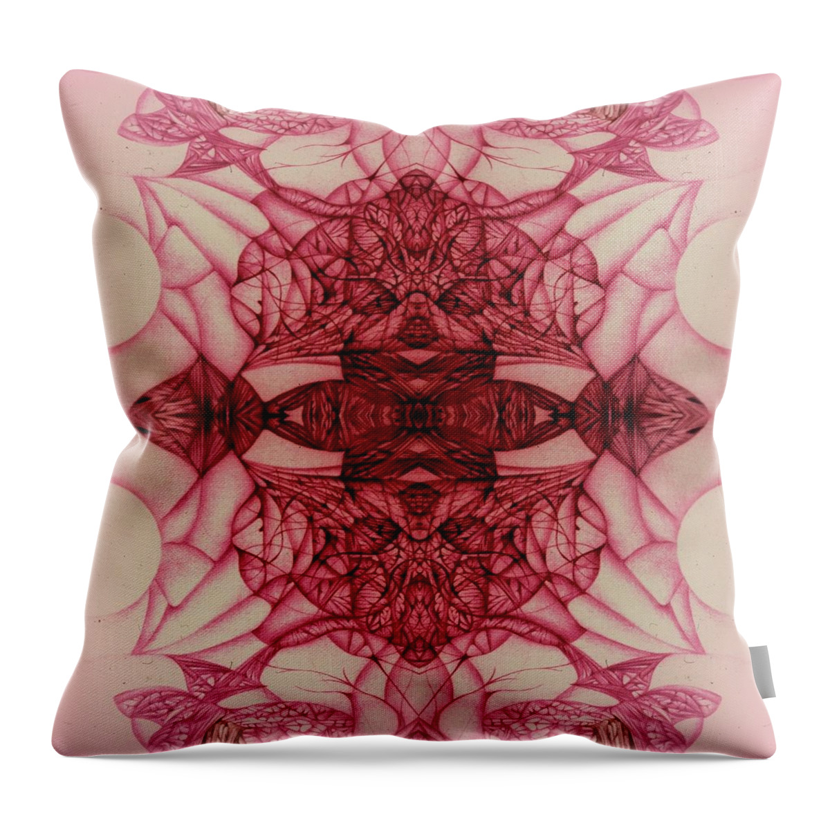 Digitally Altered Ballpoint Drawings Throw Pillow featuring the digital art Digitized Ballpoint #6 by Jack Dillhunt