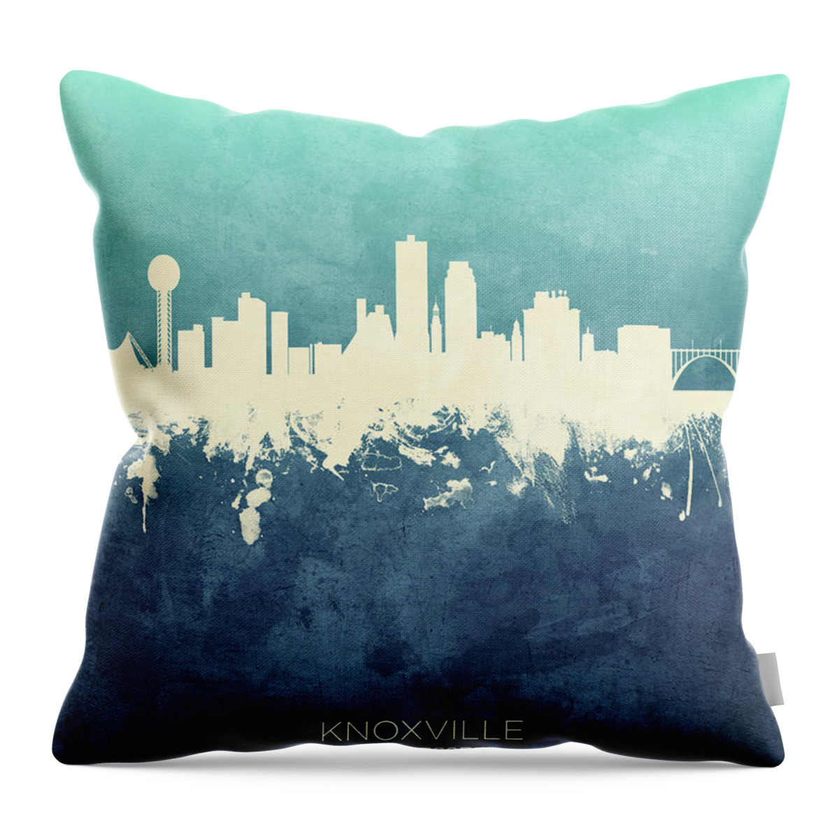 Knoxville Throw Pillow featuring the digital art Knoxville Tennessee Skyline #18 by Michael Tompsett