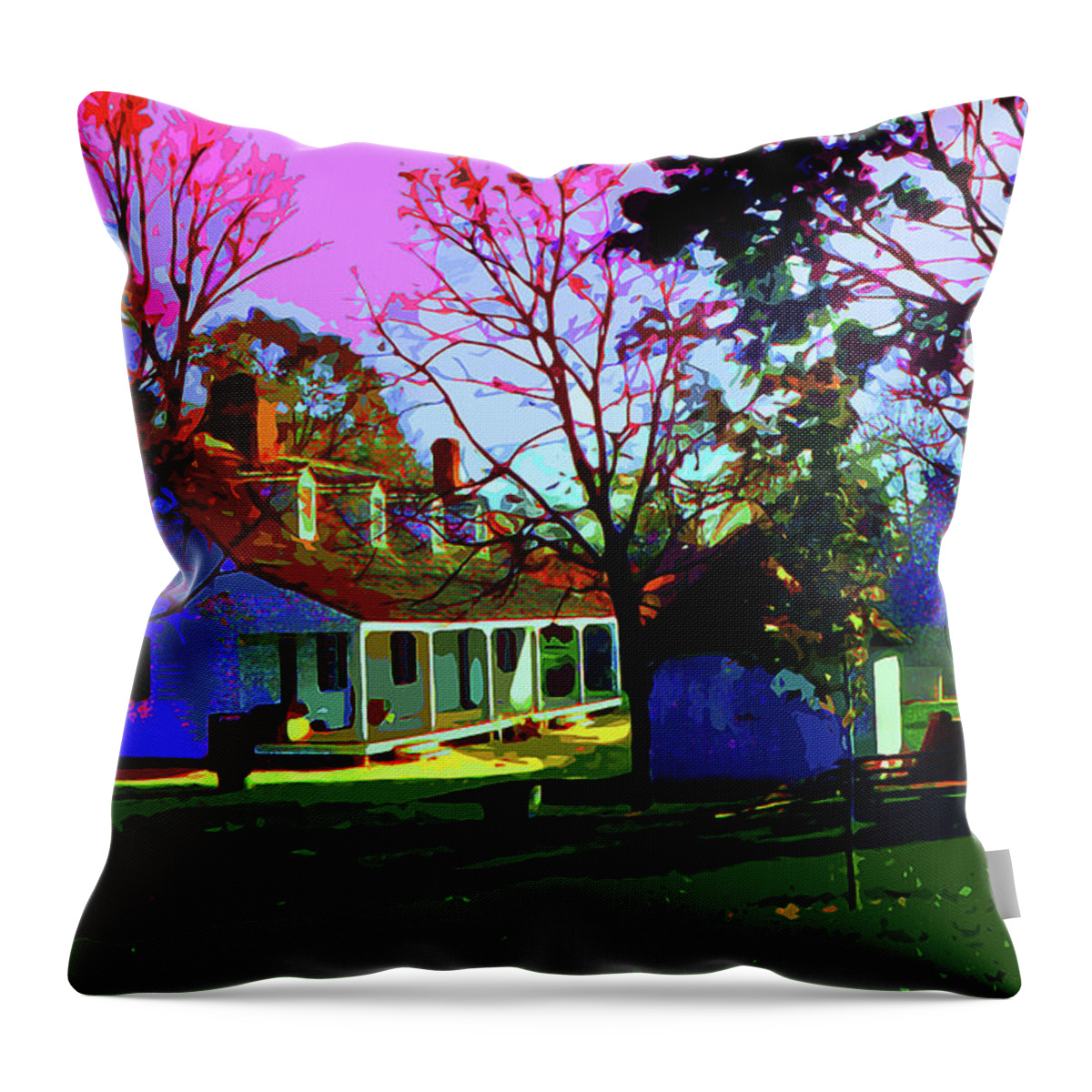 History Throw Pillow featuring the painting 1870s Autumn by CHAZ Daugherty