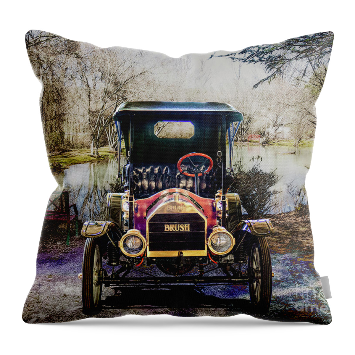 07 Throw Pillow featuring the digital art 1911 Brush Model F by Anthony Ellis