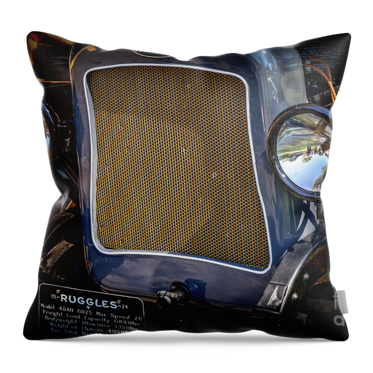 Ruggles Throw Pillow featuring the photograph 1924 Vintage Ruggles Automobile by Shelia Hunt