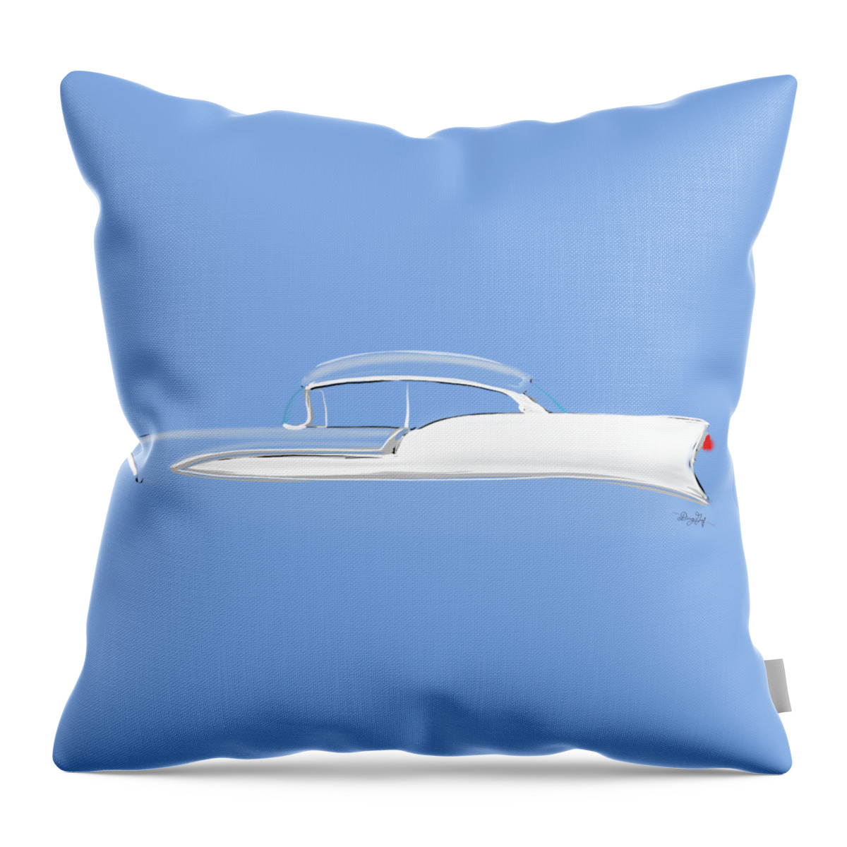 55 Throw Pillow featuring the digital art 1956 Chevy Bel Air by Doug Gist