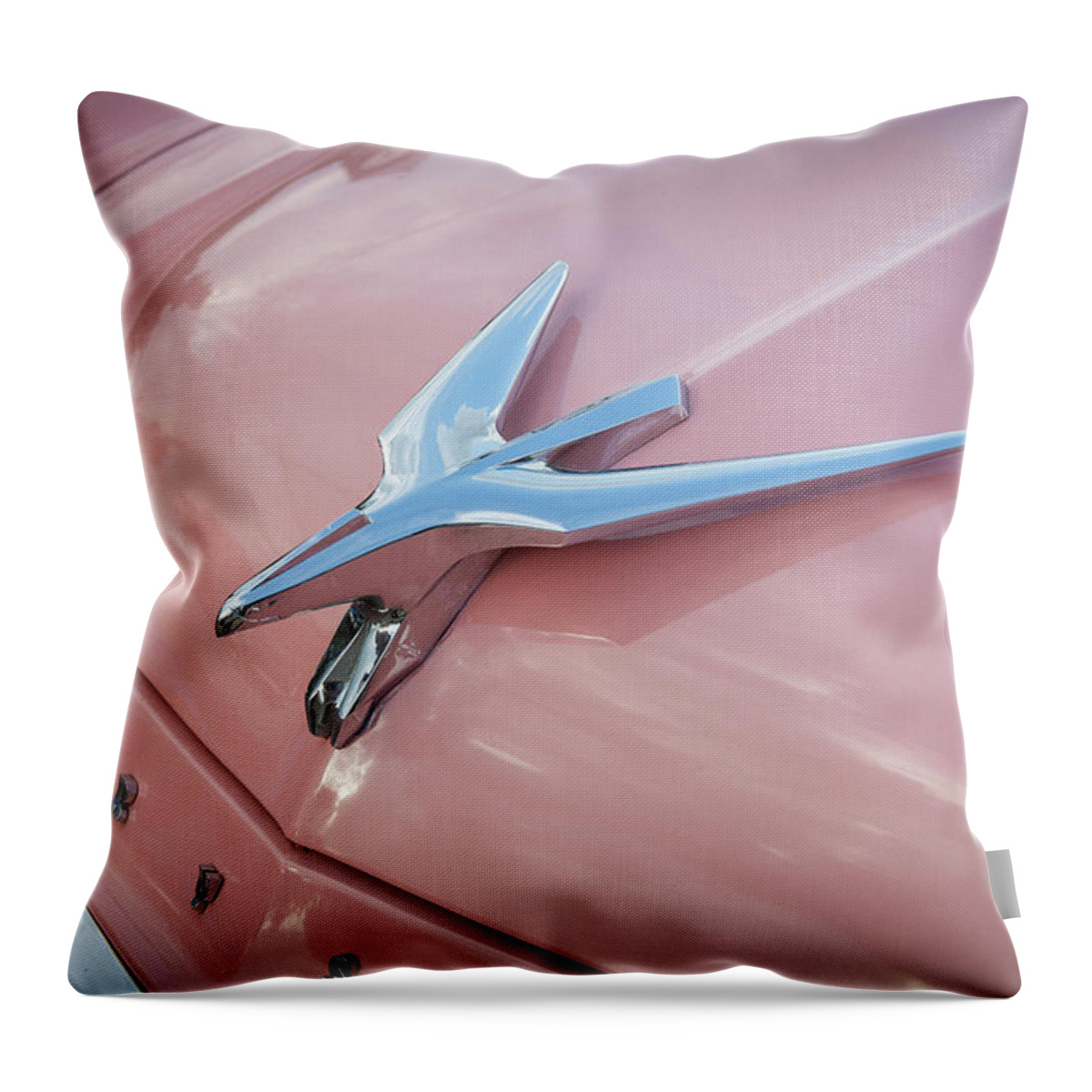 1956 Chrysler Throw Pillow featuring the photograph 1956 Chrysler New Yorker Newport X118 by Rich Franco