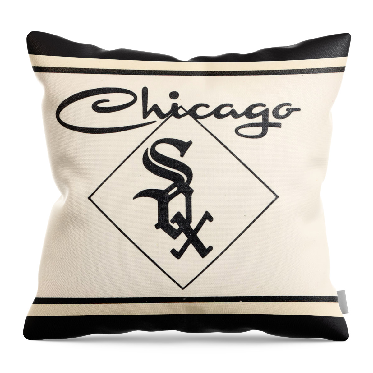 Chicago White Sox Throw Pillow featuring the mixed media 1961 Chicago White Sox by Row One Brand
