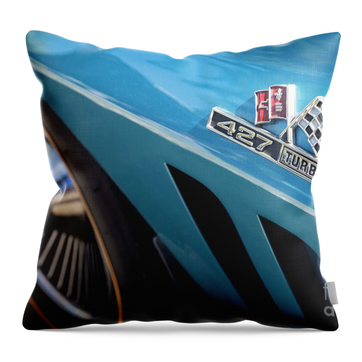 Chevrolet Throw Pillow featuring the photograph 1966 Stingray 427 Turbojet by Dennis Hedberg