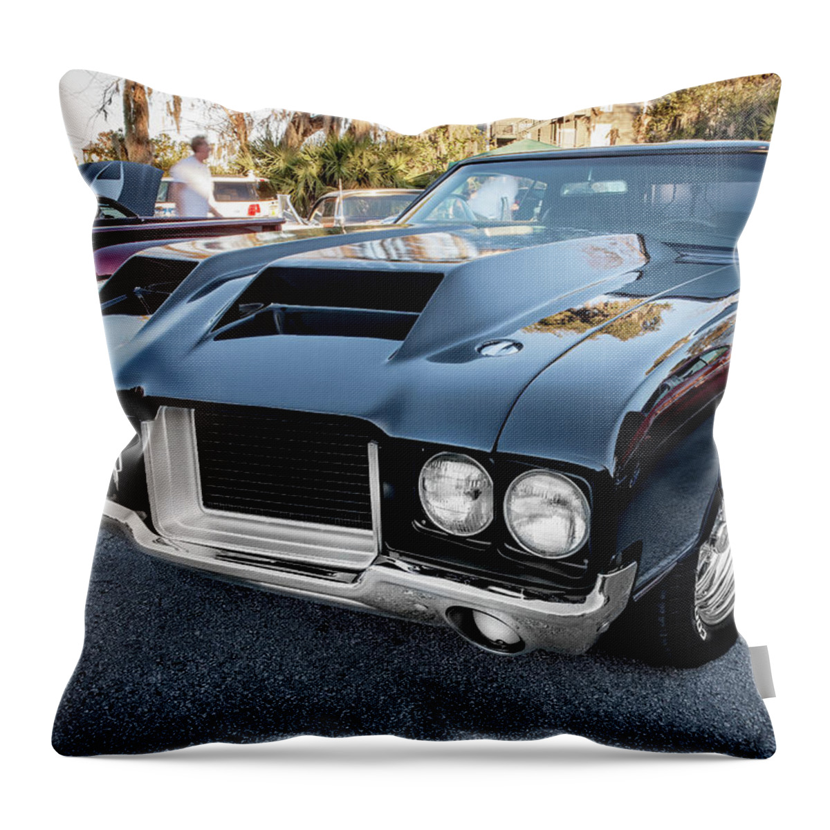 1972 Oldsmobile 442 Throw Pillow featuring the photograph 1972 Oldsmobile 442 X125 by Rich Franco