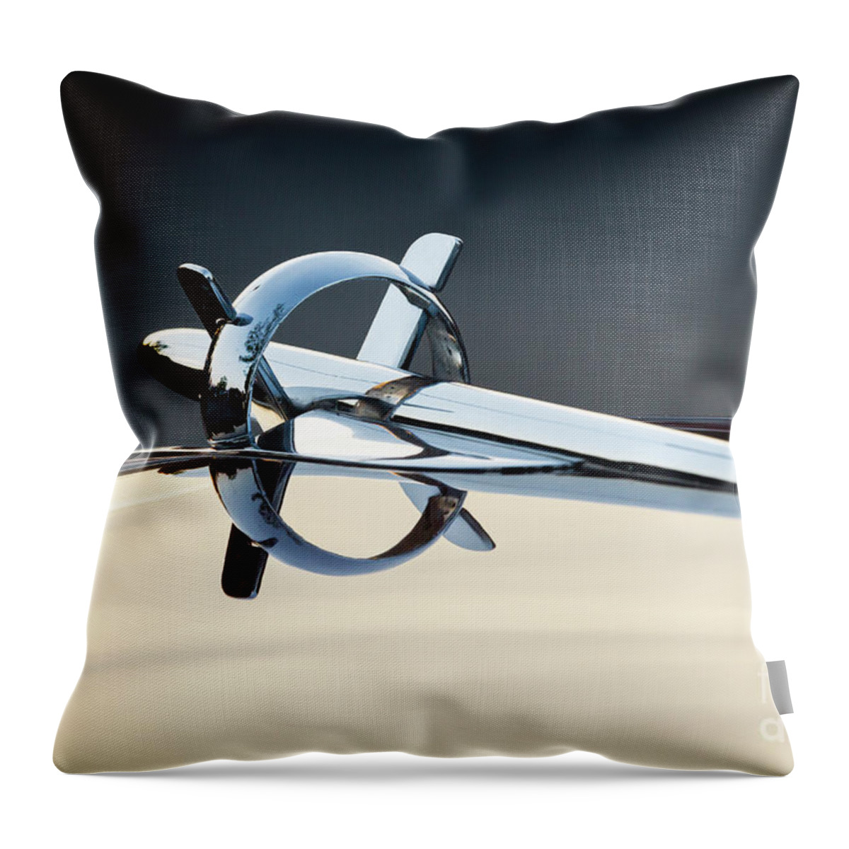 Buick Throw Pillow featuring the photograph 1953 Buick Hood Ornament #2 by Dennis Hedberg