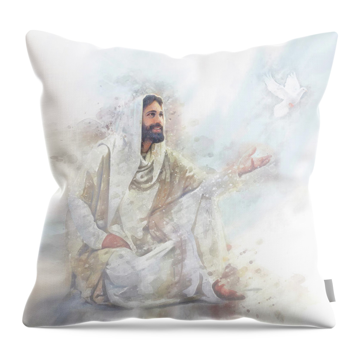 Jesus Throw Pillow featuring the painting And the Truth Shall Make You Free #2 by Greg Olsen