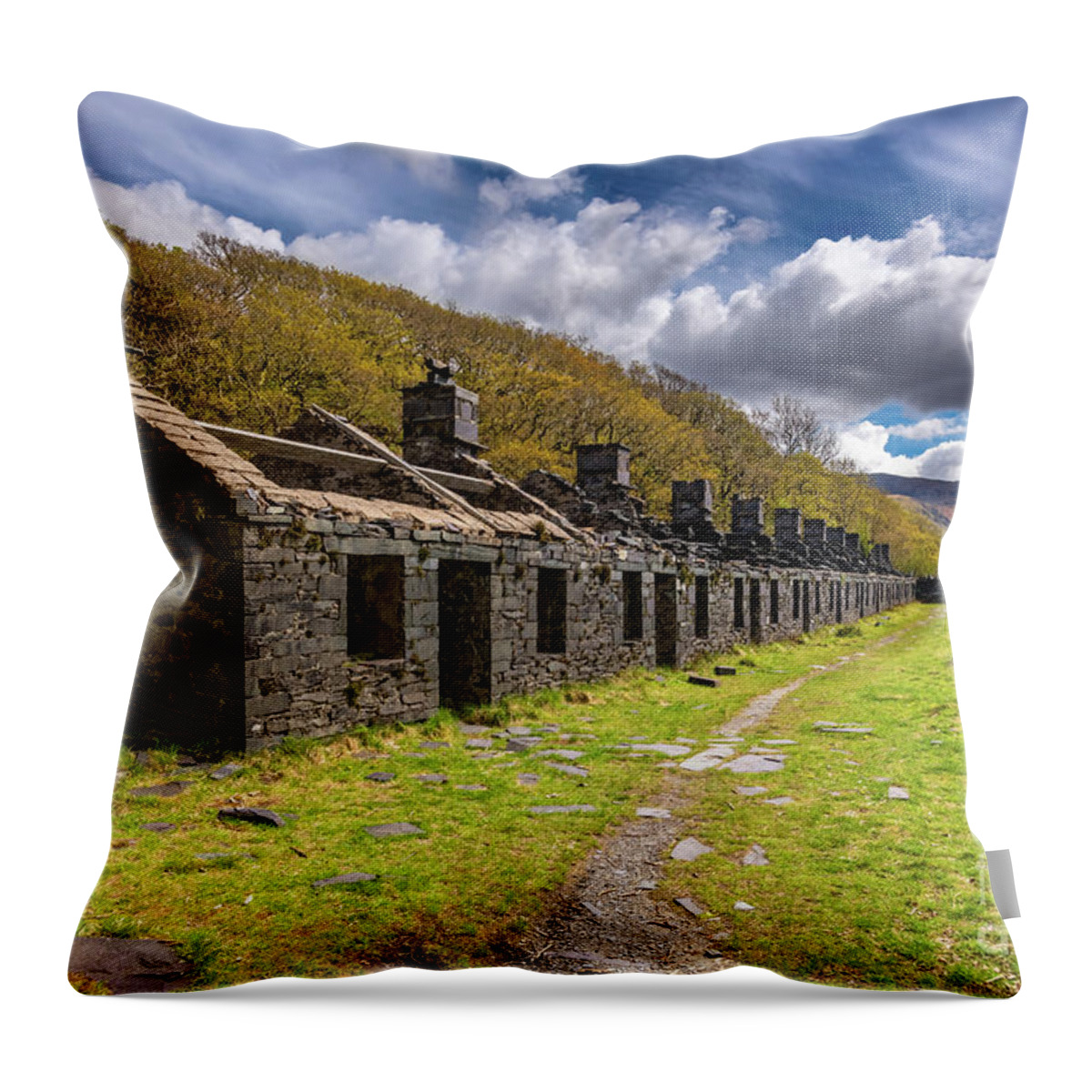 Anglesey Barracks Throw Pillow featuring the photograph Anglesey Barracks Dinorwic Quarry Llanberis #2 by Adrian Evans