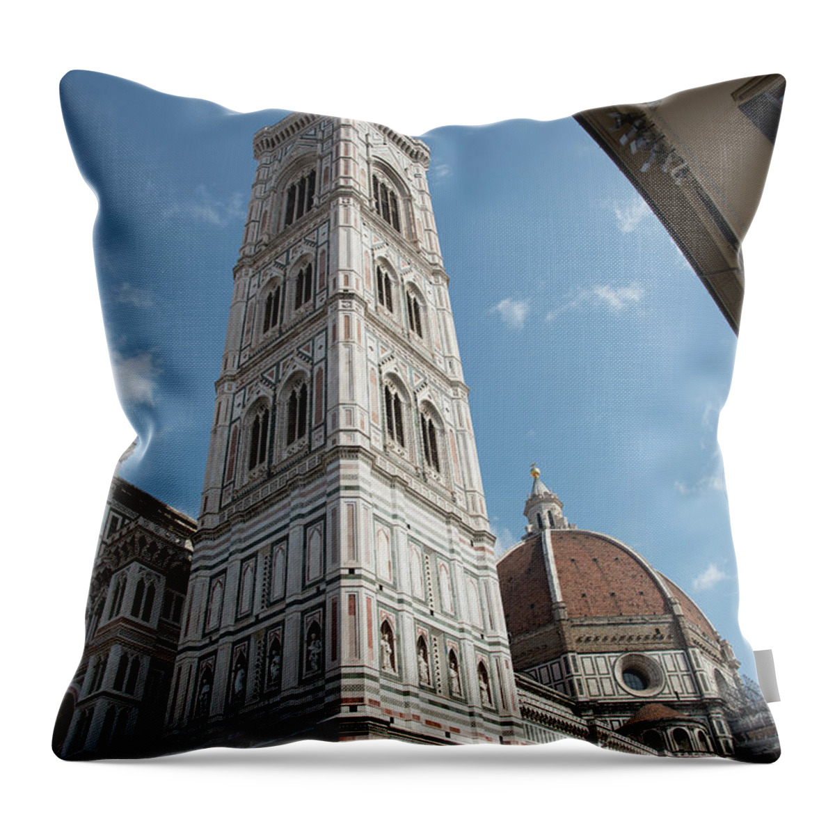 Architecture Throw Pillow featuring the photograph Architectural details of Cathedral of Santa Maria del Fiore Cathedral of Florence. Italy Europe #2 by Michalakis Ppalis