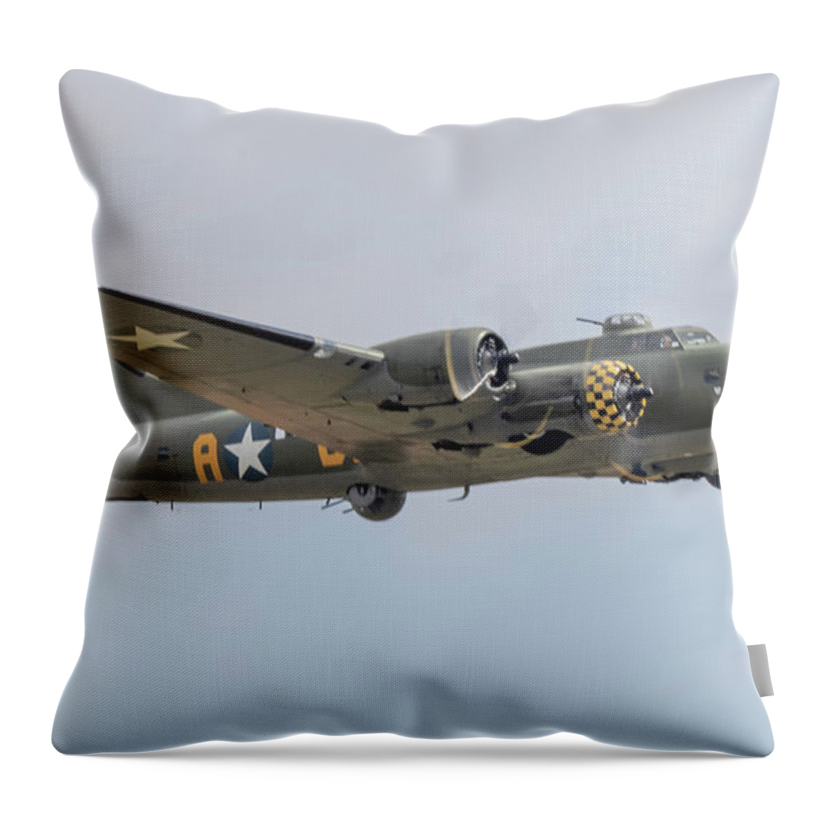 B17 Flying Fortress Throw Pillow featuring the photograph B-17 Flying Fortress Sally B #2 by Airpower Art