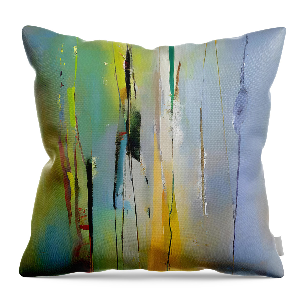 Abstract Throw Pillow featuring the painting Bright Colorful Modern Abstract #2 by Abstract Factory