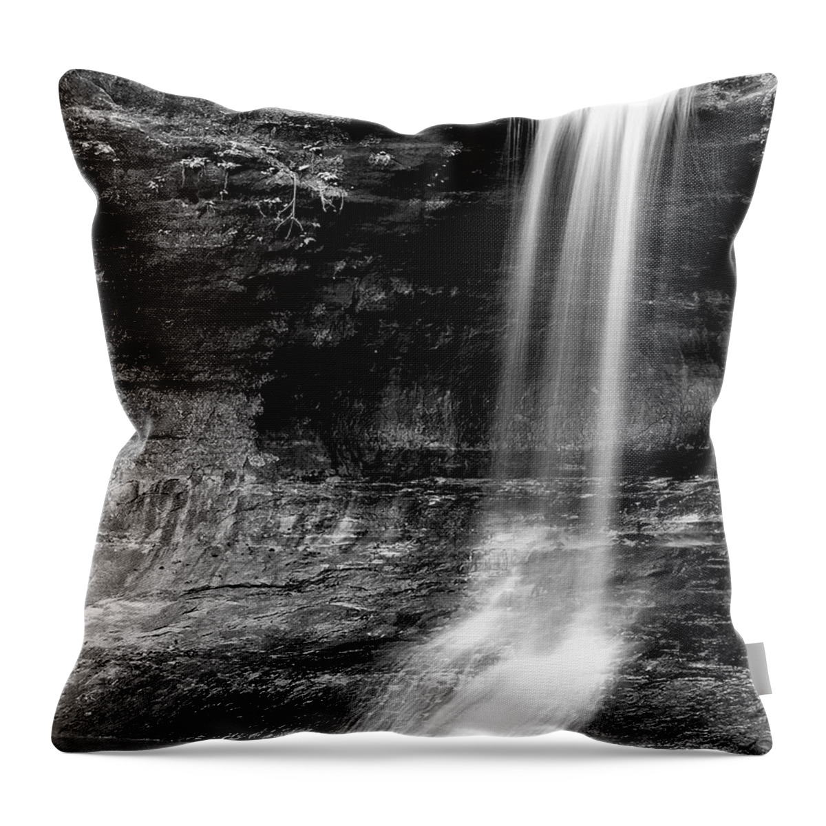 Waterfall Throw Pillow featuring the photograph Cascade Falls #2 by Larry Bohlin