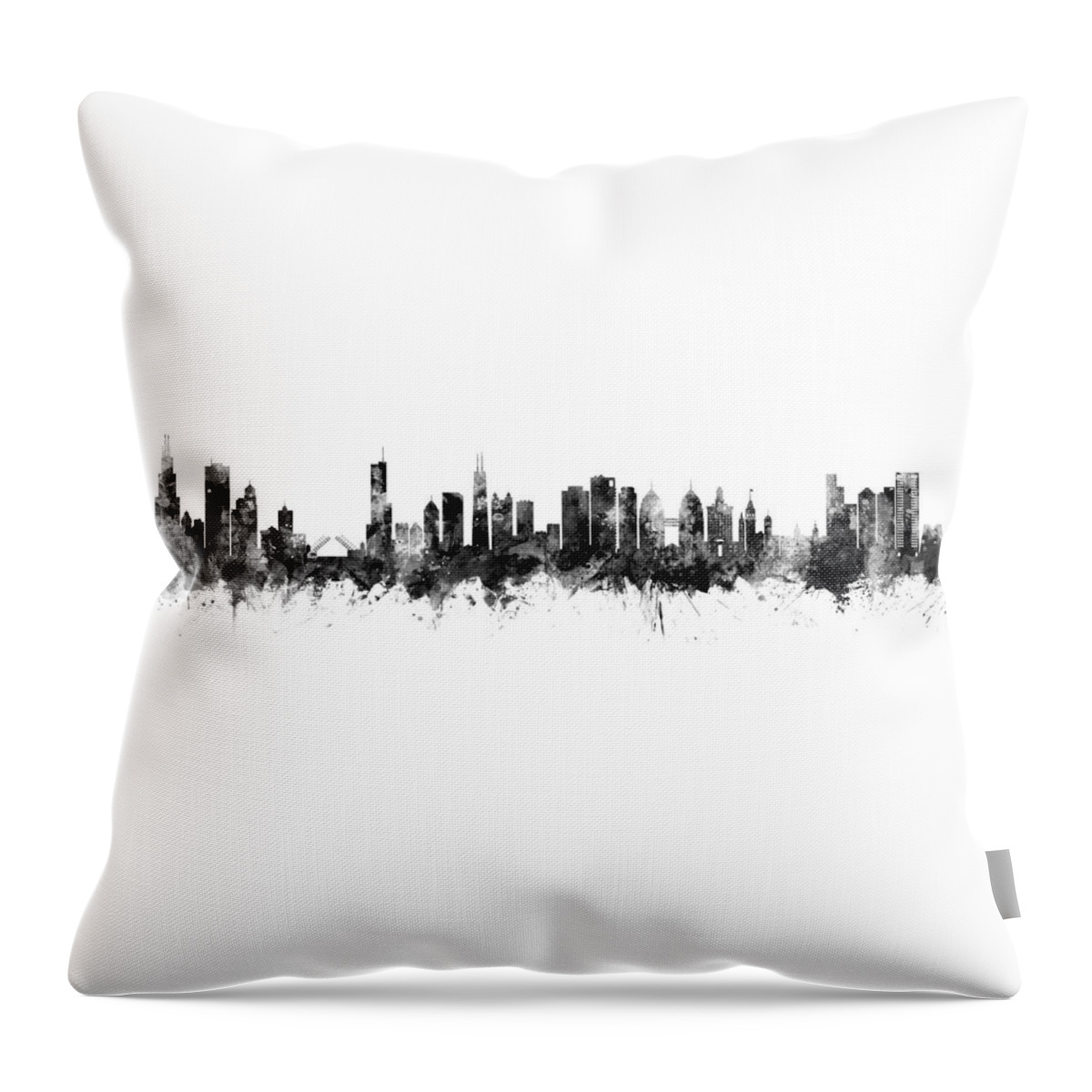 Oakland Throw Pillow featuring the digital art Chicago and Oakland Skyline Mashup #2 by Michael Tompsett