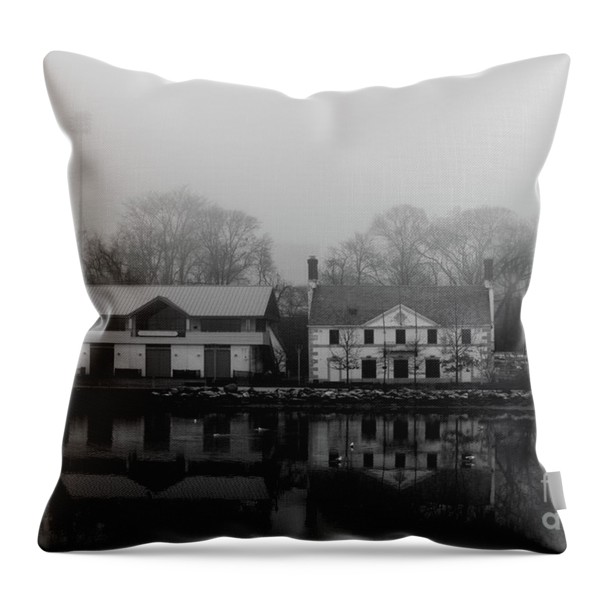 Columbia Throw Pillow featuring the photograph Columbia University Boathouse #2 by Cole Thompson