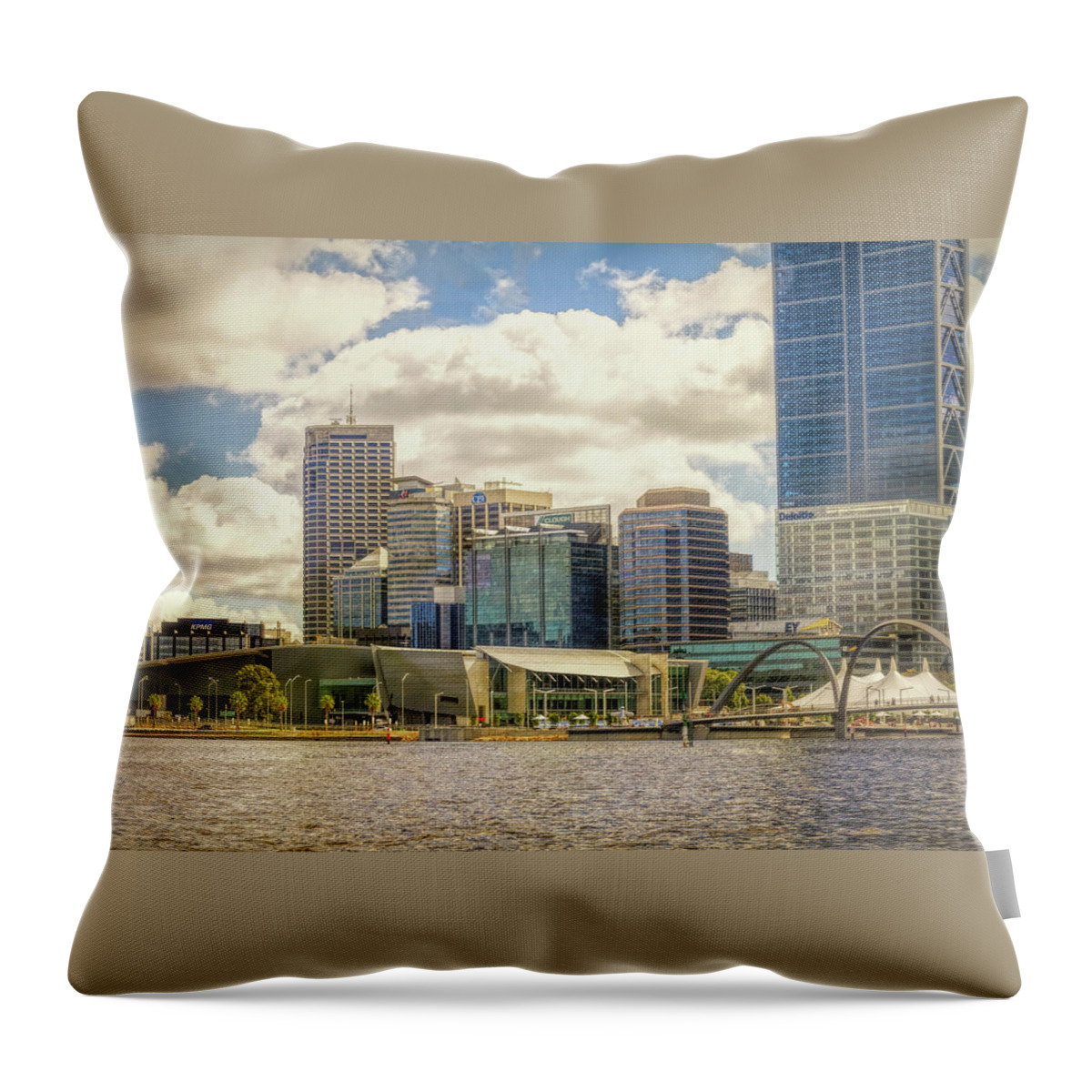 Elizabeth Quay Throw Pillow featuring the photograph Elizabeth Quay, Perth, Western Australia 4 by Elaine Teague