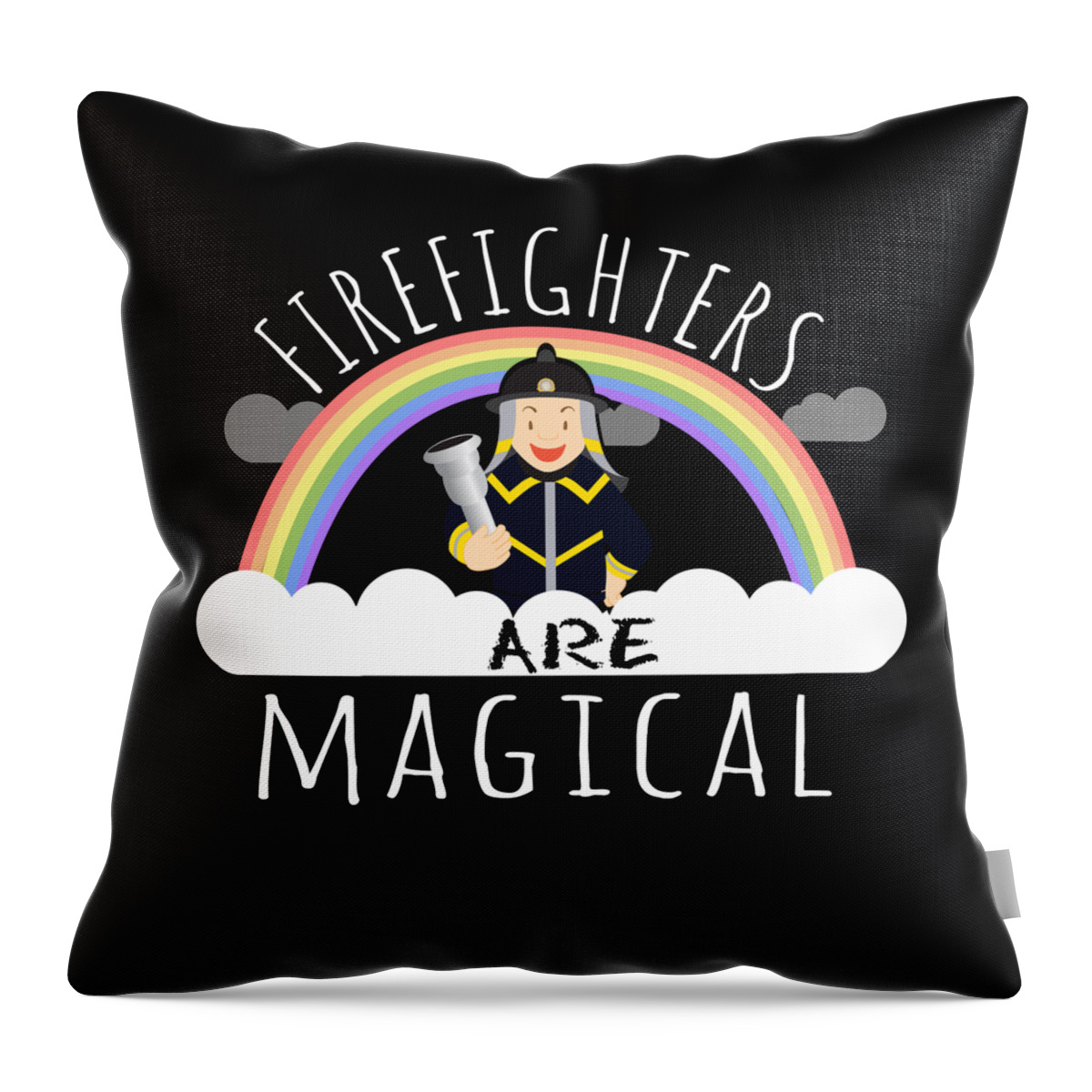 Funny Throw Pillow featuring the digital art Firefighters Are Magical #2 by Flippin Sweet Gear
