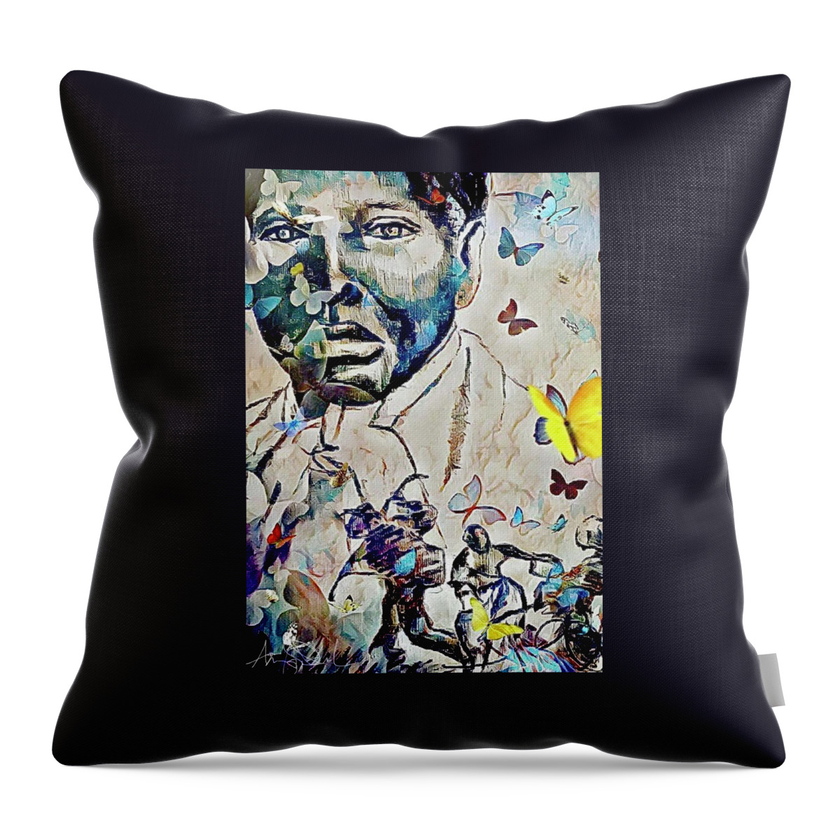  Throw Pillow featuring the mixed media Freedom #2 by Angie ONeal