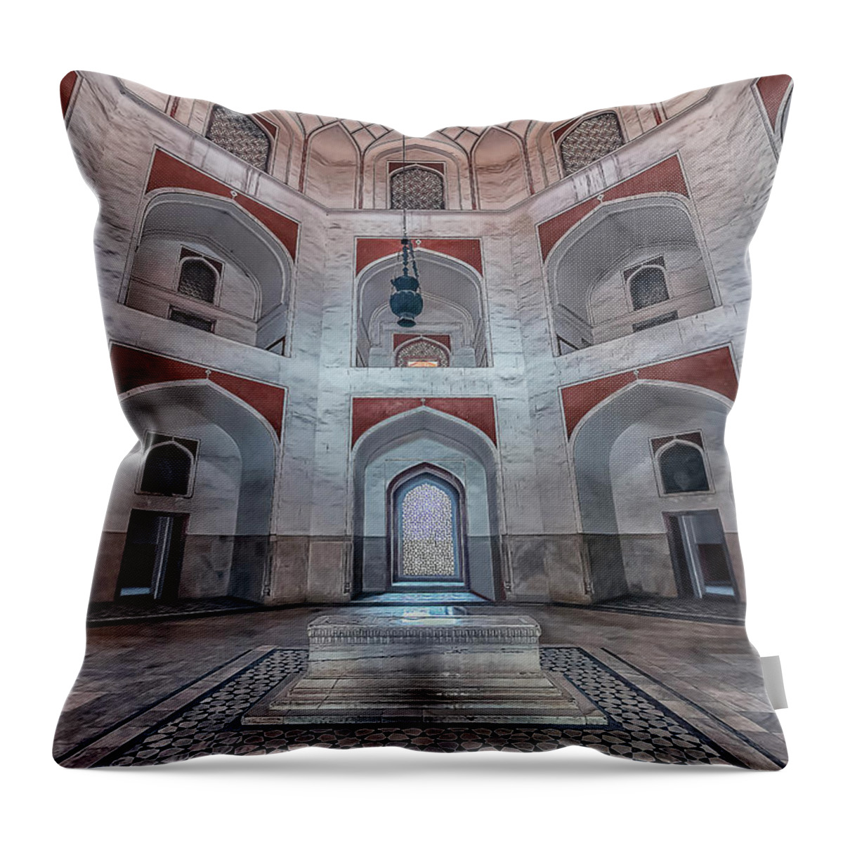 Arch Throw Pillow featuring the photograph Humayun's Tomb #2 by Manjik Pictures