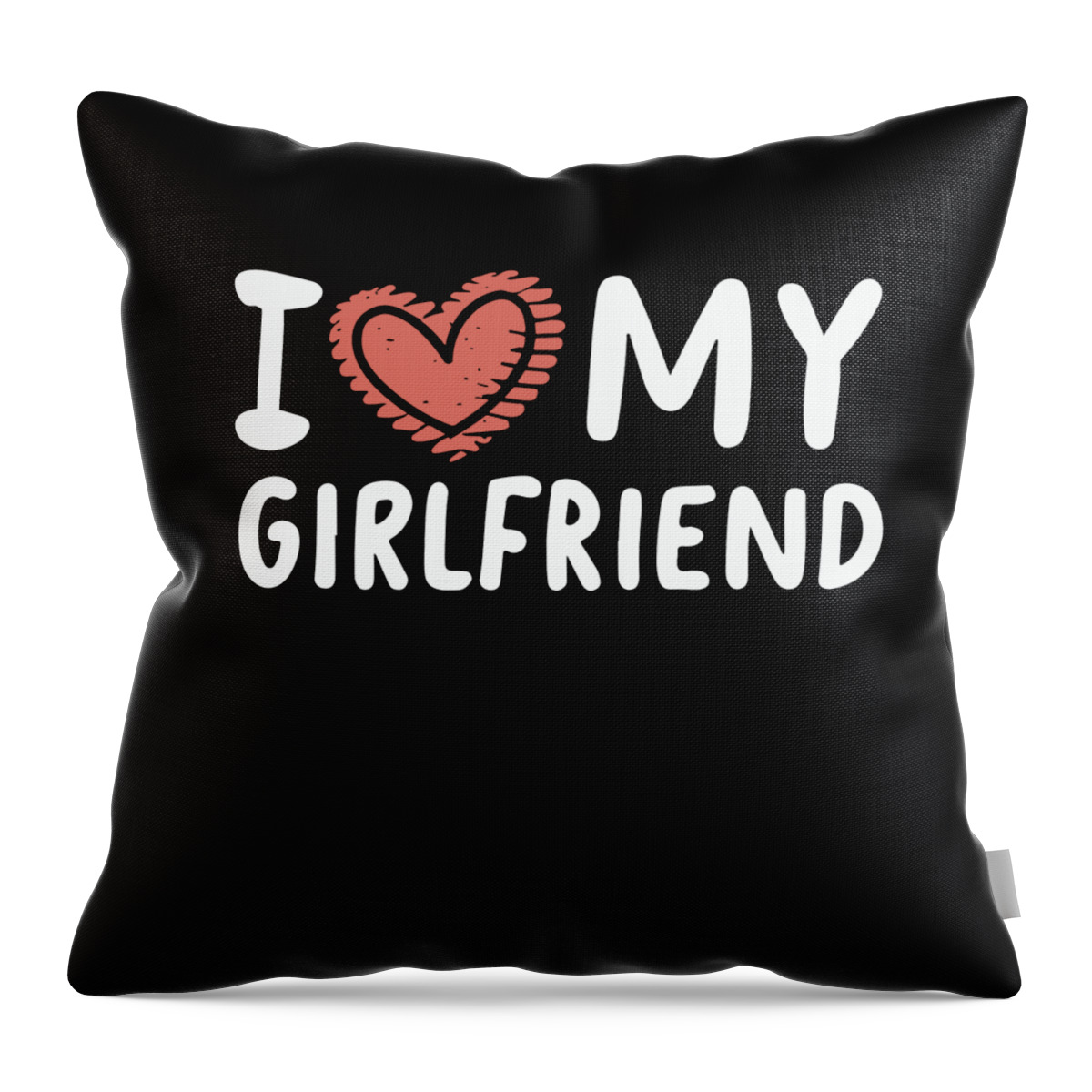 Love Throw Pillow featuring the digital art I Love My Girlfriend #2 by Flippin Sweet Gear