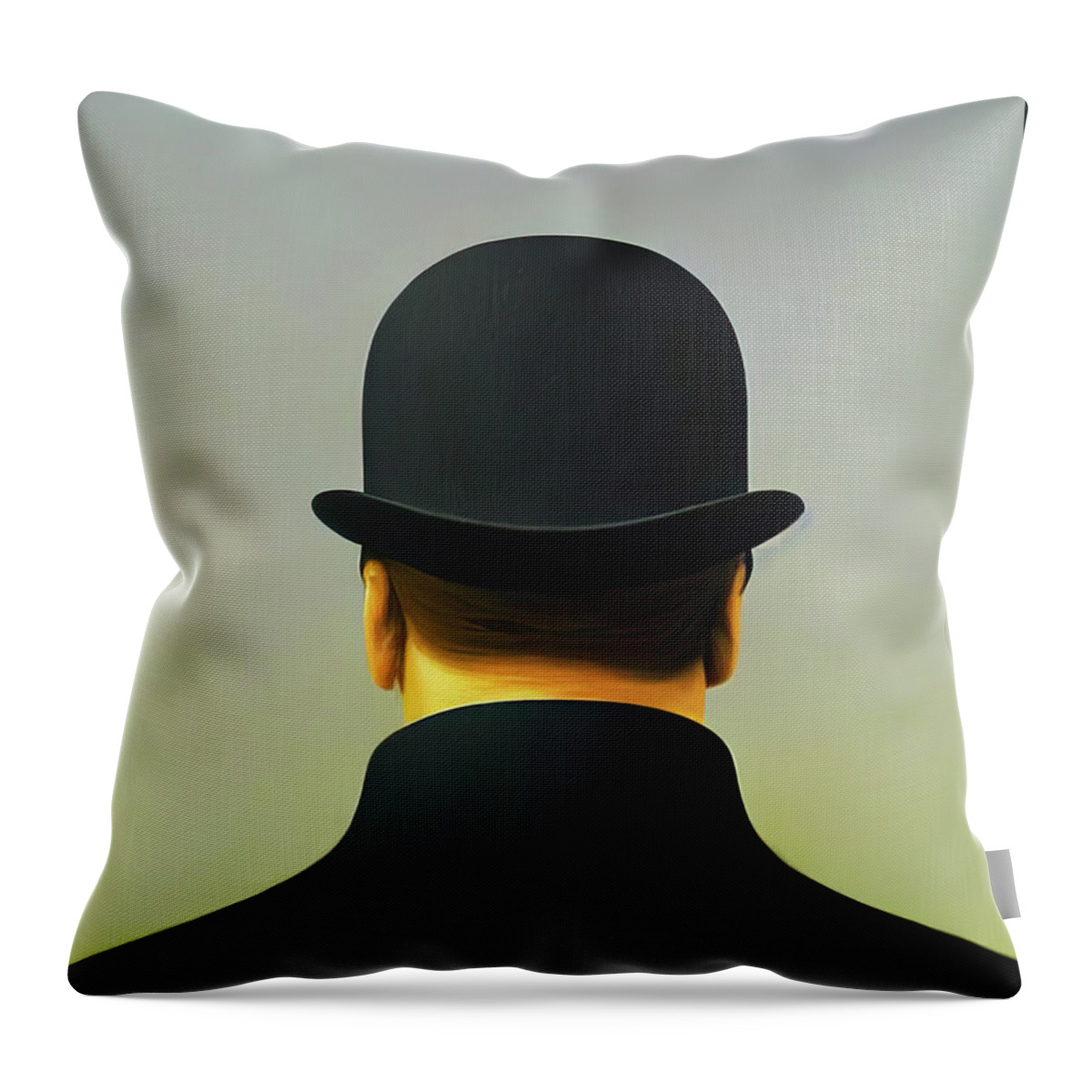 Looking Back Throw Pillow featuring the painting Looking Back #3 by Bob Orsillo