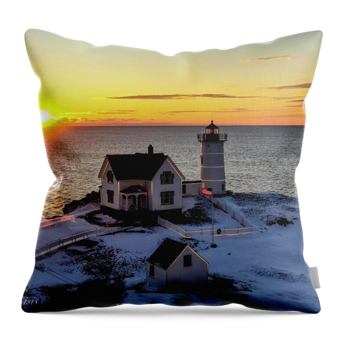  Throw Pillow featuring the photograph Nubble #2 by John Gisis