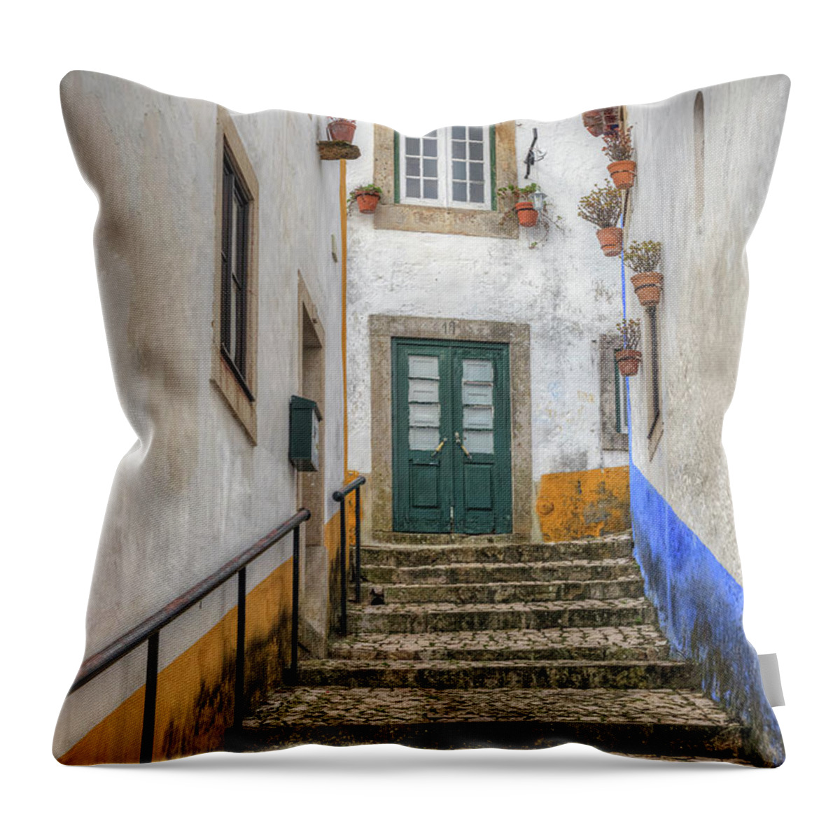 Obidos Throw Pillow featuring the photograph Obidos - Portugal #2 by Joana Kruse