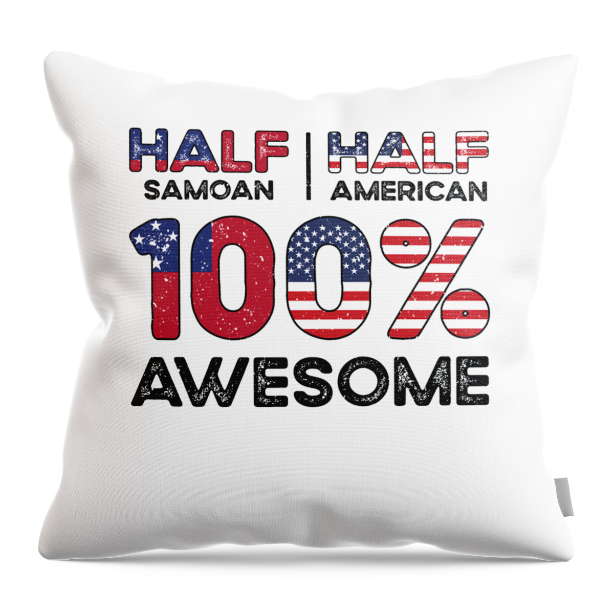 Samoan Throw Pillow featuring the digital art Samoan American Patriot USA Grown Samoa US Flag #2 by Toms Tee Store