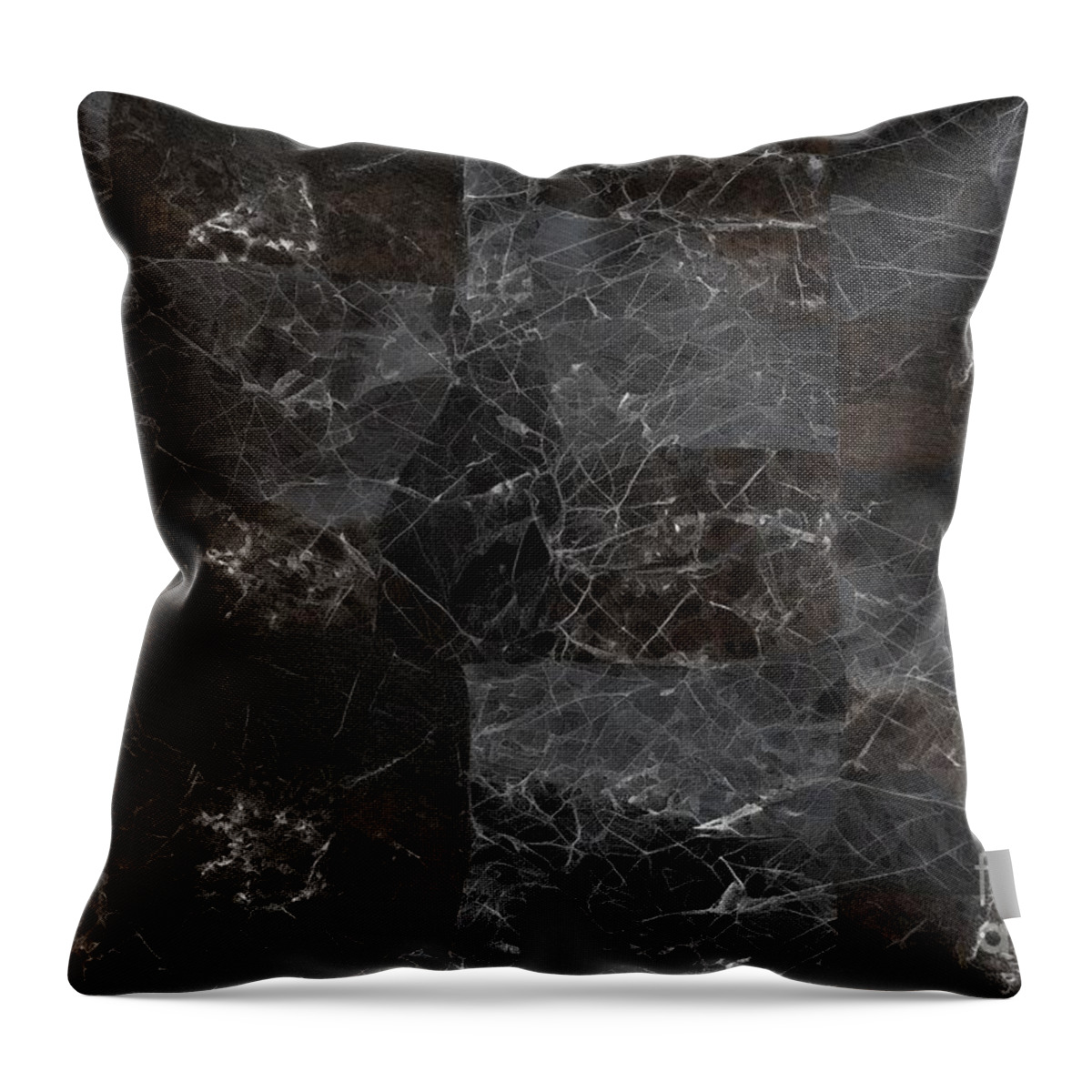 Seamless Throw Pillow featuring the painting Seamless Luxurious Rough Raw Black Onyx Mineral Slab Background Texture Tileable Dragon Stone Or Obsidian Cave Wall Repeat Pattern Luxury Concept Wallpaper Backdrop High Resolution 3d Rendering #2 by N Akkash