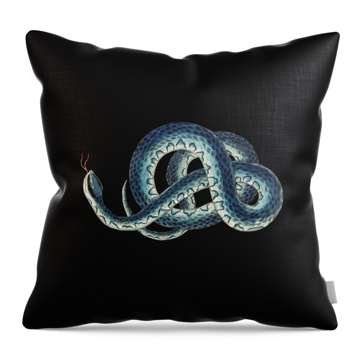 Snake Throw Pillow featuring the digital art Snake, Cute, Tattoo, Reptile, Dont Tread On Me #2 by Alberto Rodriguez
