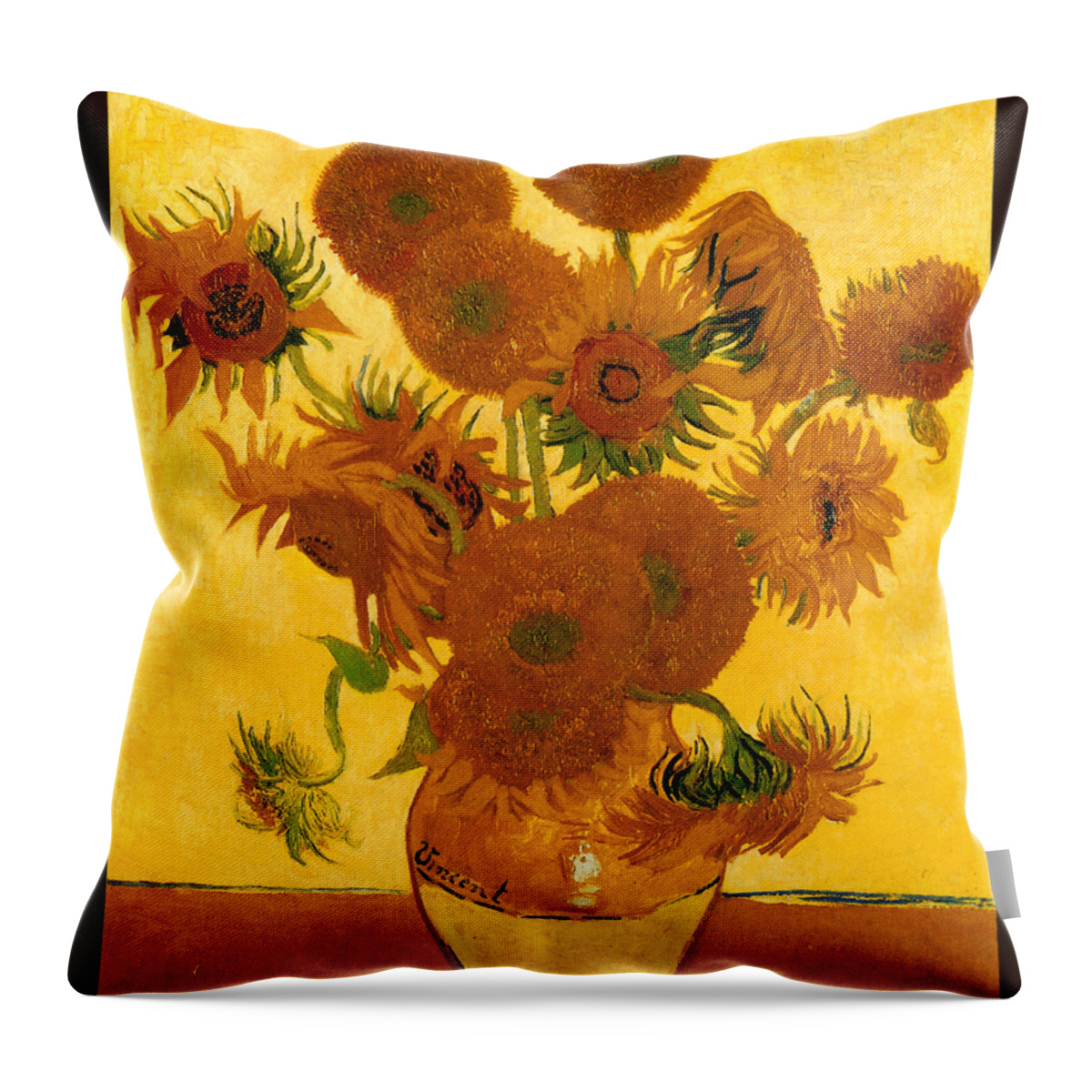 Van Gogh Throw Pillow featuring the painting Sunflowers 1888 #2 by Vincent van Gogh