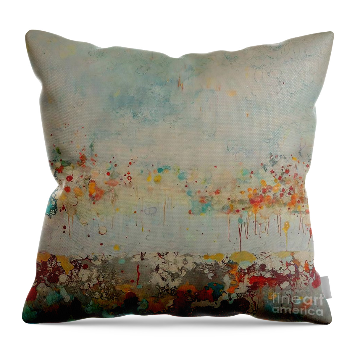 Texture Throw Pillow featuring the painting Texture Wall Grunge Paint Abstract Art Painting #2 by N Akkash