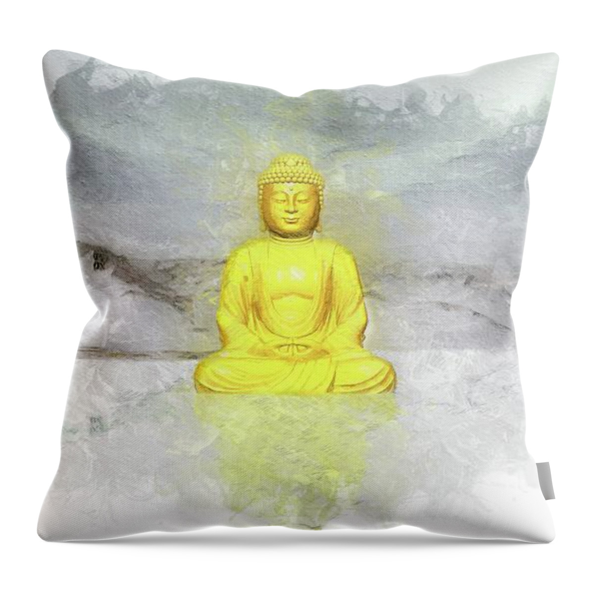 Buddha Throw Pillow featuring the painting The Buddha #2 by Esoterica Art Agency