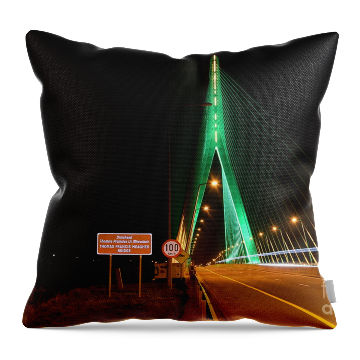 Thomas Francis Meagher Throw Pillow featuring the photograph The Thomas Francis Meagher Bridge #2 by Joe Cashin