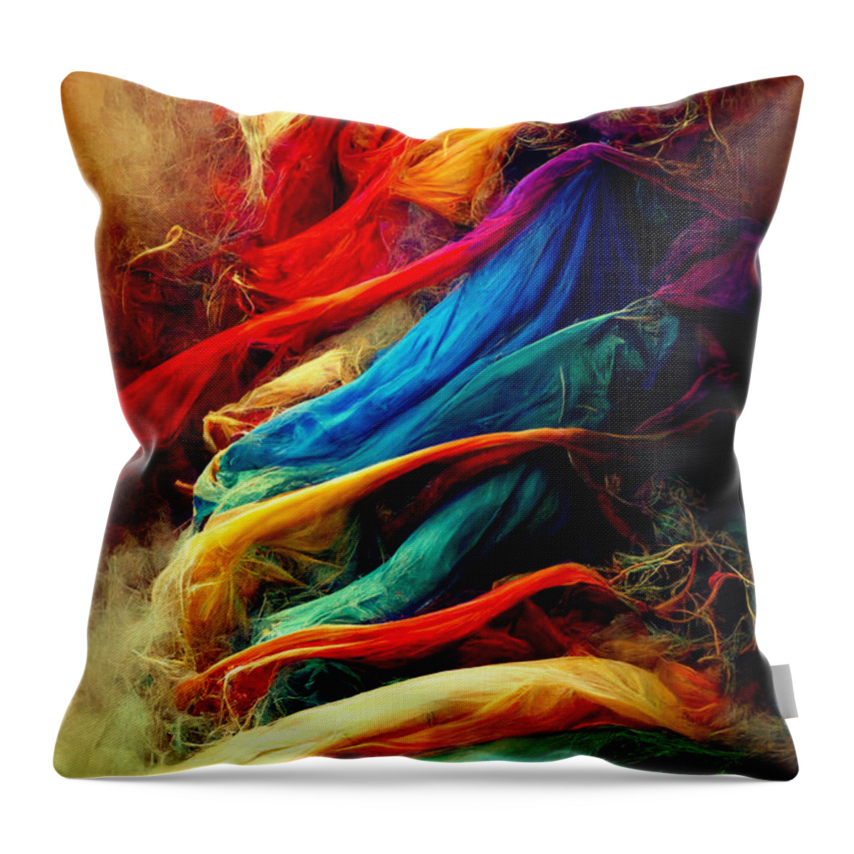 Tornado Throw Pillow featuring the digital art Tornado of colors #2 by Sabantha
