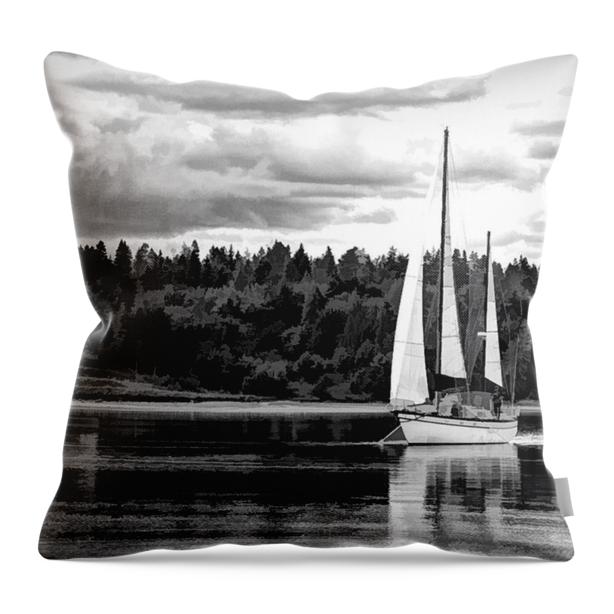 Monochrome Throw Pillow featuring the photograph Tranquility #4 by Bruce Bonnett
