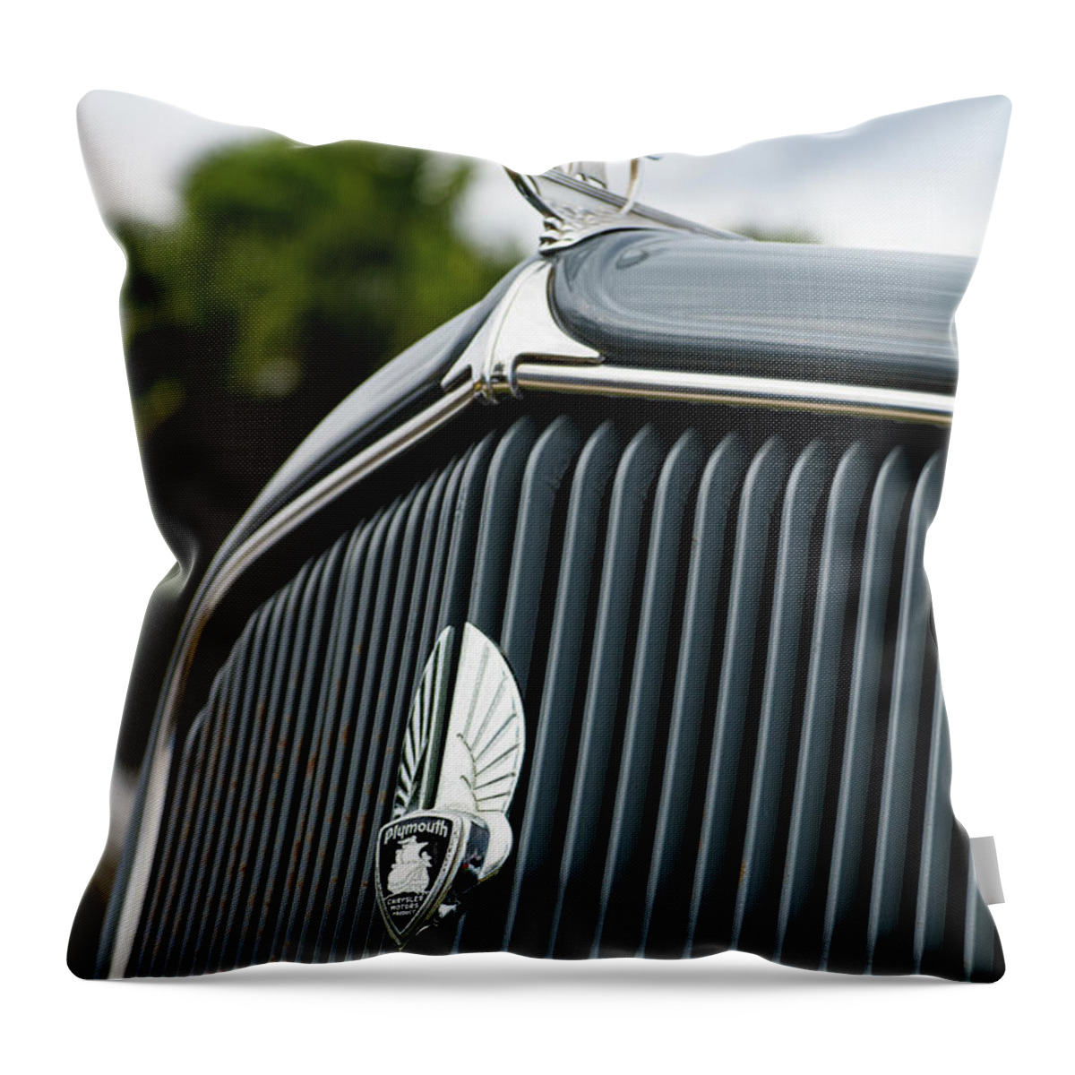1934 Throw Pillow featuring the photograph Vintage Plymouth Automobile #2 by Raul Rodriguez